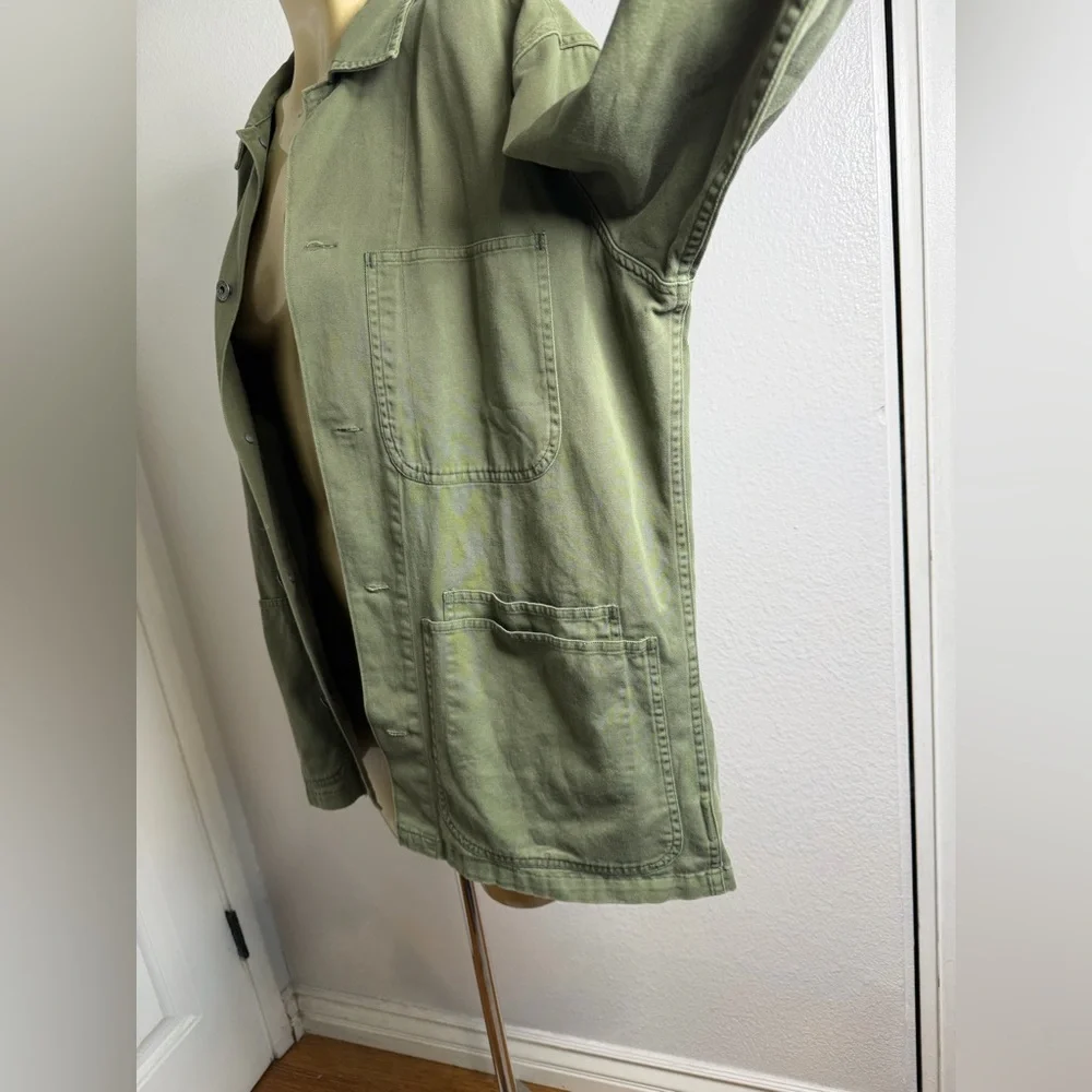 Polo Ralph Lauren Jacket Mens Medium Army Green Cotton Twill Military Casual - Picture 8 of 10